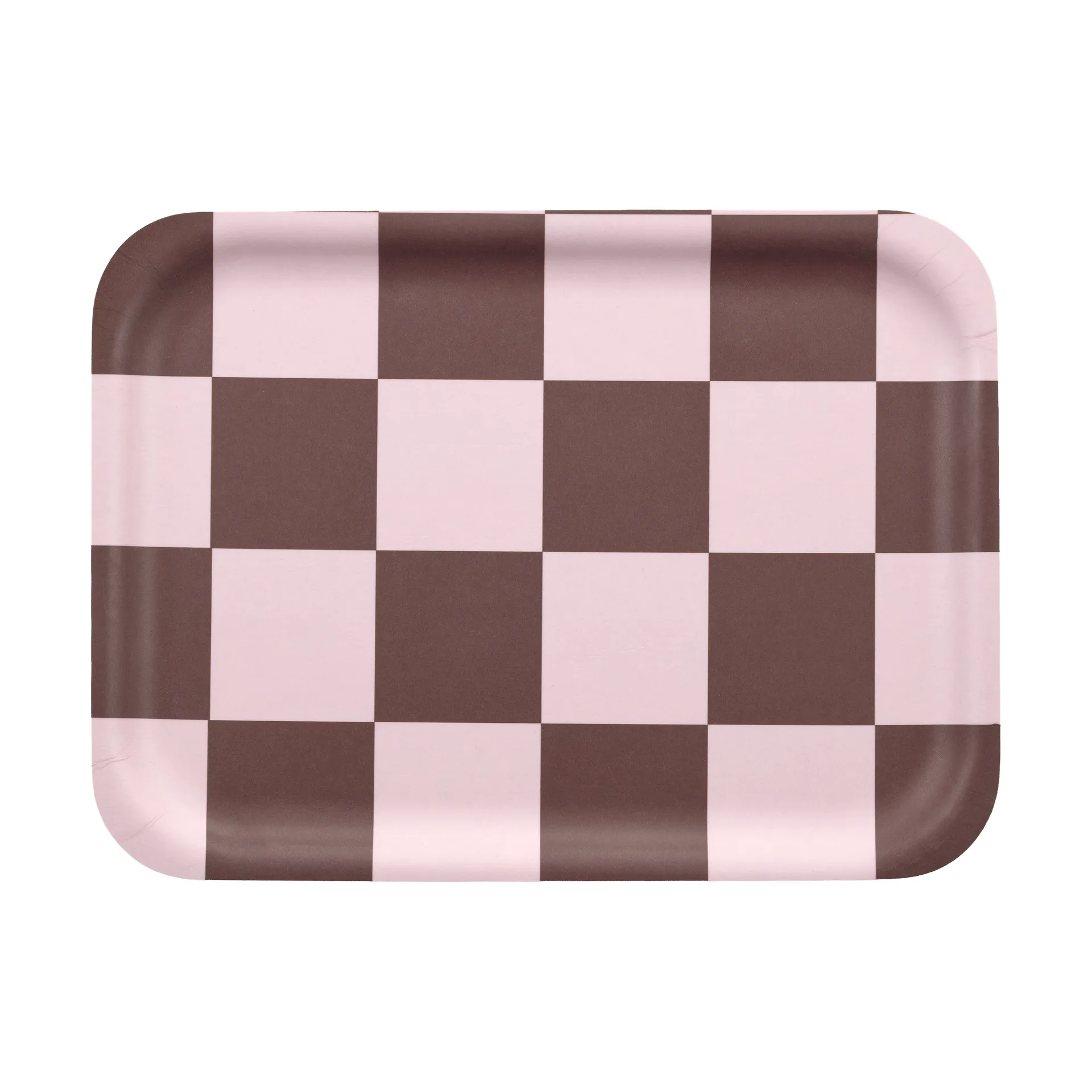 Checks & Stripes トレイ 20x27 cm, Brown-pink Muurla | ムールラ