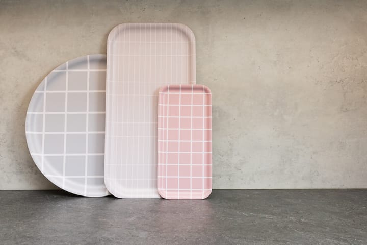 Checks & Stripes トレイ 22x43 cm, Beige-white Muurla | ムールラ