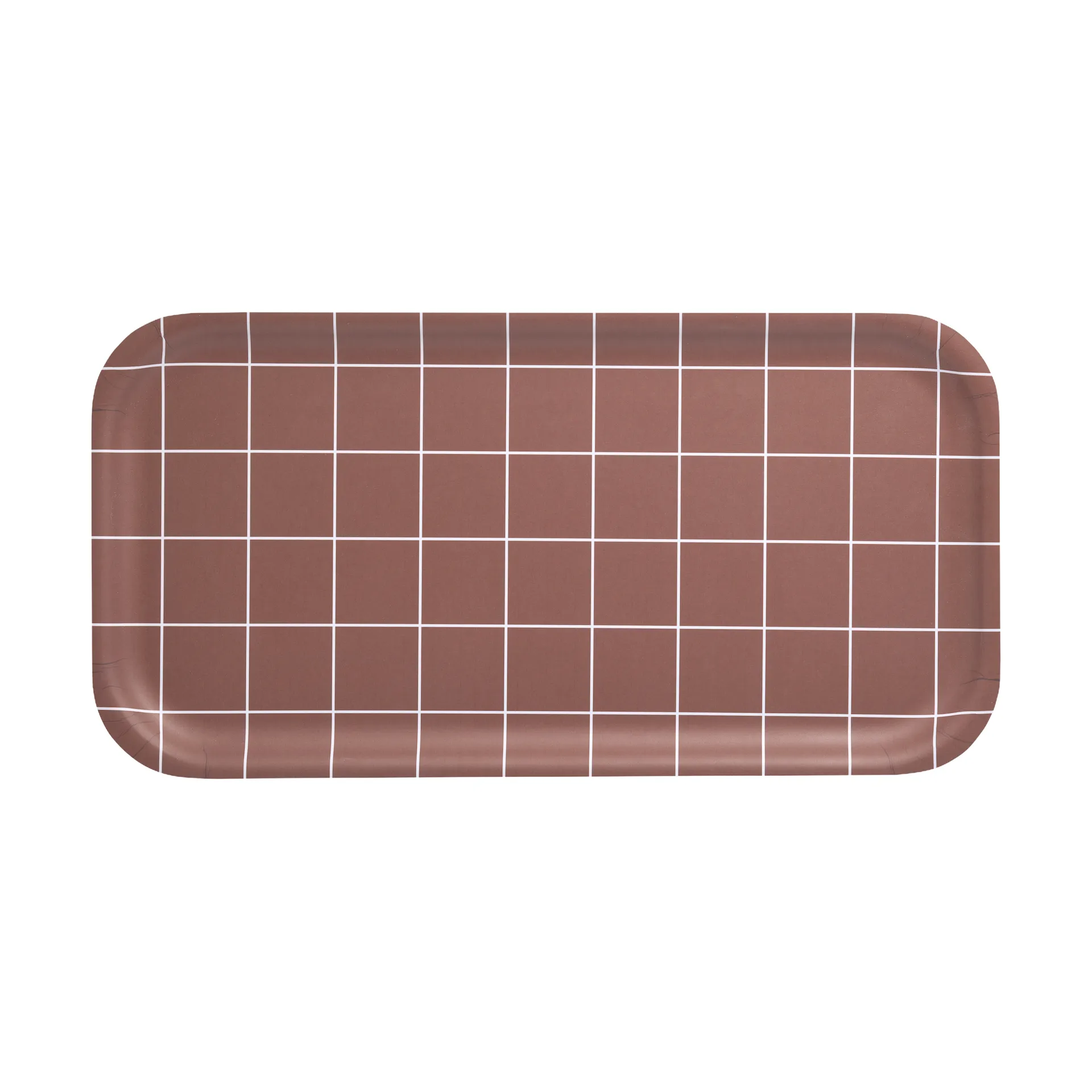 Checks & Stripes トレイ 22x43 cm, Brown Muurla | ムールラ