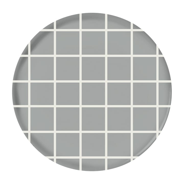 Checks & Stripes トレイ Ø35 cm - grey-white - Muurla | ムールラ