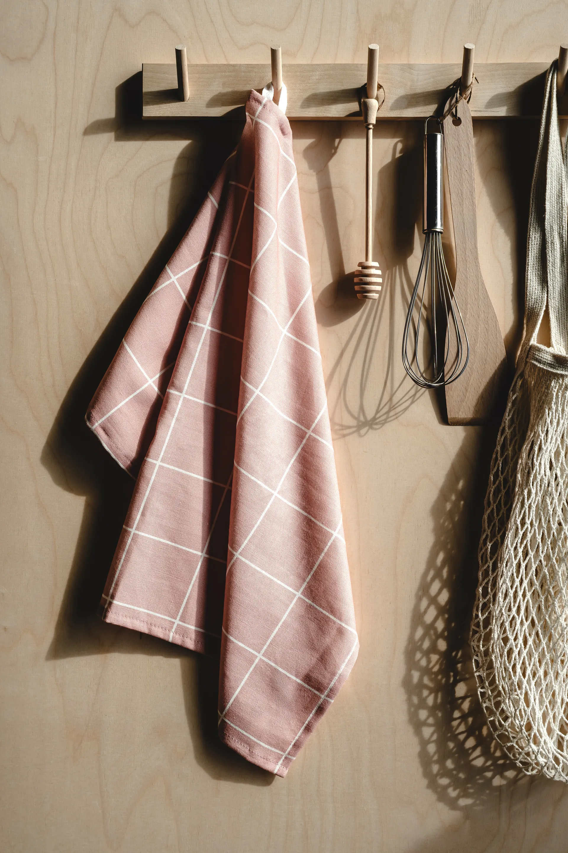 Checks & Stripes キッチンタオル 50x70 cm, Pink Muurla | ムールラ