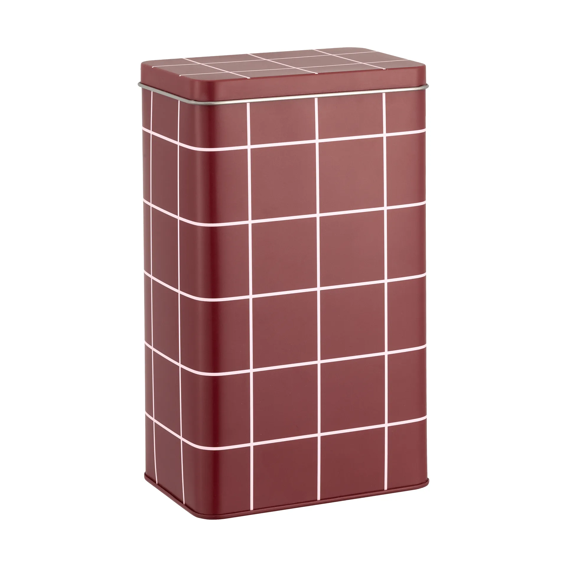 Checks & Stripes コーヒー缶 金属製, Brown-pink, 12x8x20 cm Muurla | ムールラ