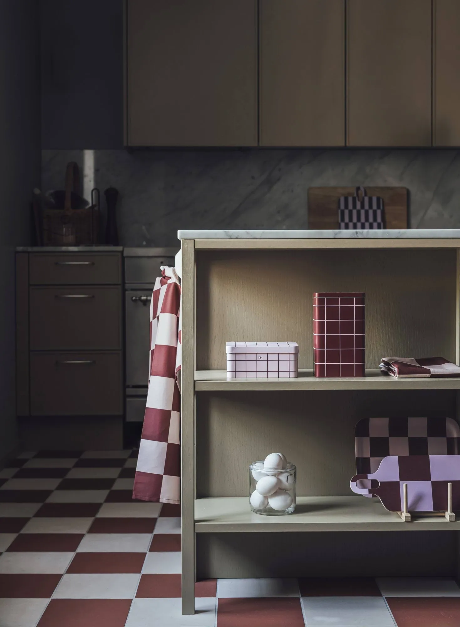 Checks & Stripes キッチンタオル, Brown-pink, 50x65cm Muurla | ムールラ