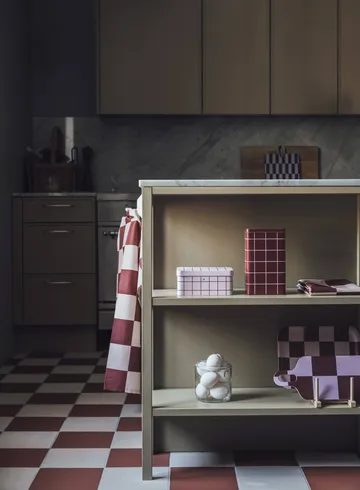 Checks & Stripes キッチンタオル - Brown-pink, 50x65cm - Muurla | ムールラ