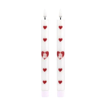 Mumin LEDテーパーキャンドル 25 cm - Heart, 2-pack - Muurla | ムールラ