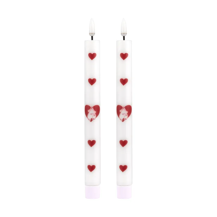 Mumin LEDテーパーキャンドル 25 cm - Heart, 2-pack - Muurla | ムールラ