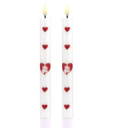 Mumin LEDテーパーキャンドル 25 cm - Heart, 2-pack - Muurla | ムールラ