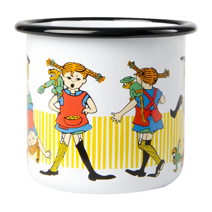 Pippi Longstocking エナメルマグ 3.7 dl, White Muurla | ムールラ