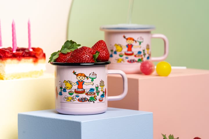 Pippi's birthday エナメルマグ 3.7 dl, Pink Muurla | ムールラ