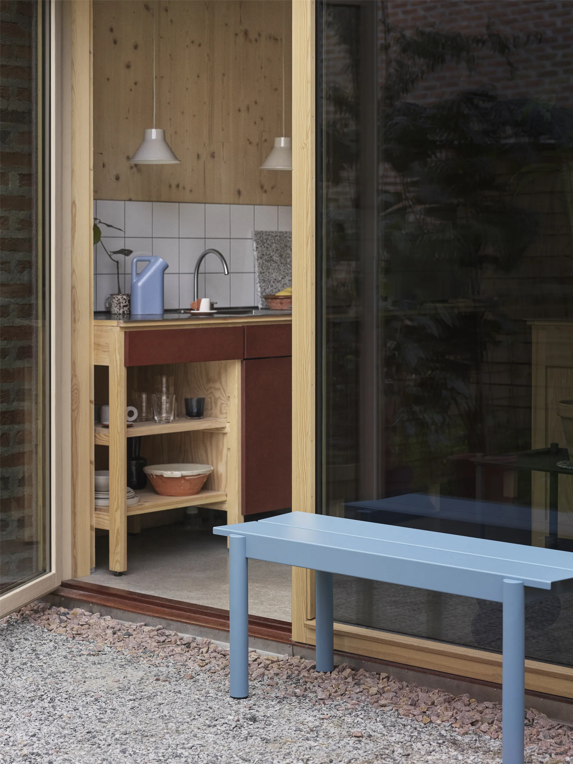 リニアスチールベンチ 110cm, Pale blue Muuto | ムート