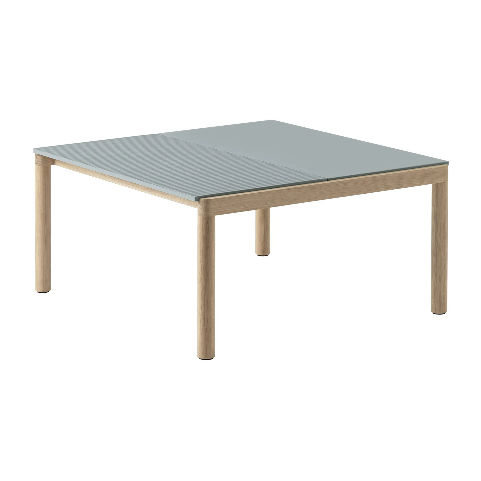 Couple 1 Plain-1 Wavy コーヒーテーブル 80x84x40 cm, Pale blue-oak Muuto | ムート