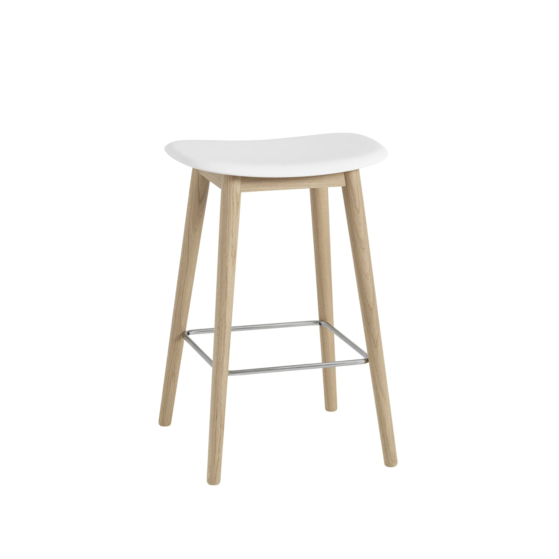 Fiber カウンタースツール 65 cm, White, oak legs Muuto | ムート