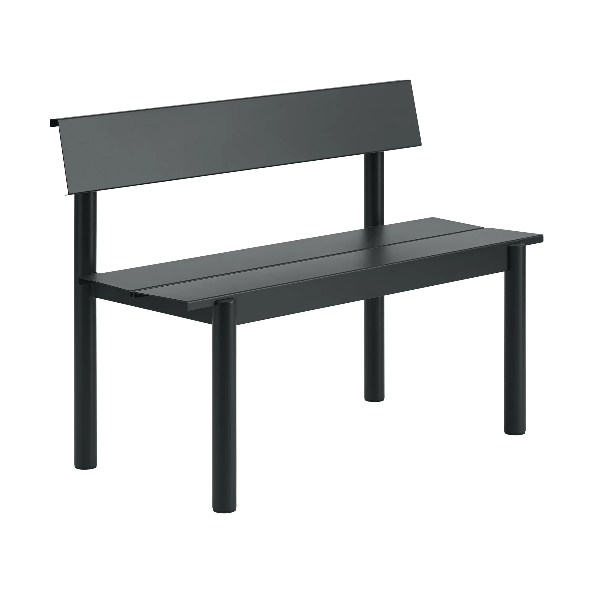 Linear Steel ベンチ バックレスト付き, Black, 110x34 cm Muuto | ムート