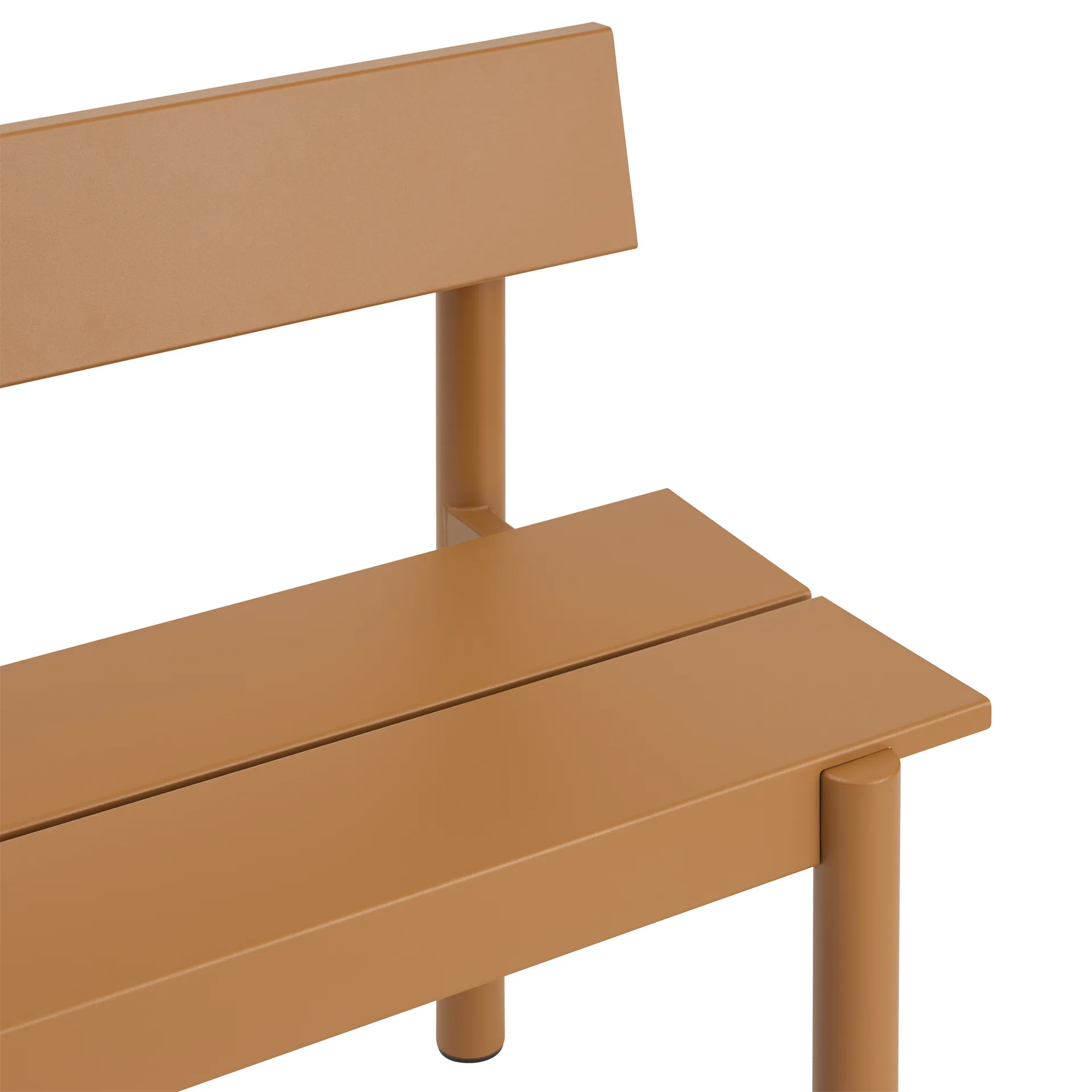 Linear Steel ベンチ バックレスト付き, Burnt orange, 110x34 cm Muuto | ムート