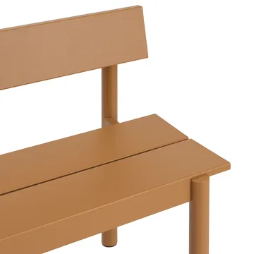 Linear Steel ベンチ バックレスト付き - Burnt orange, 110x34 cm - Muuto | ムート