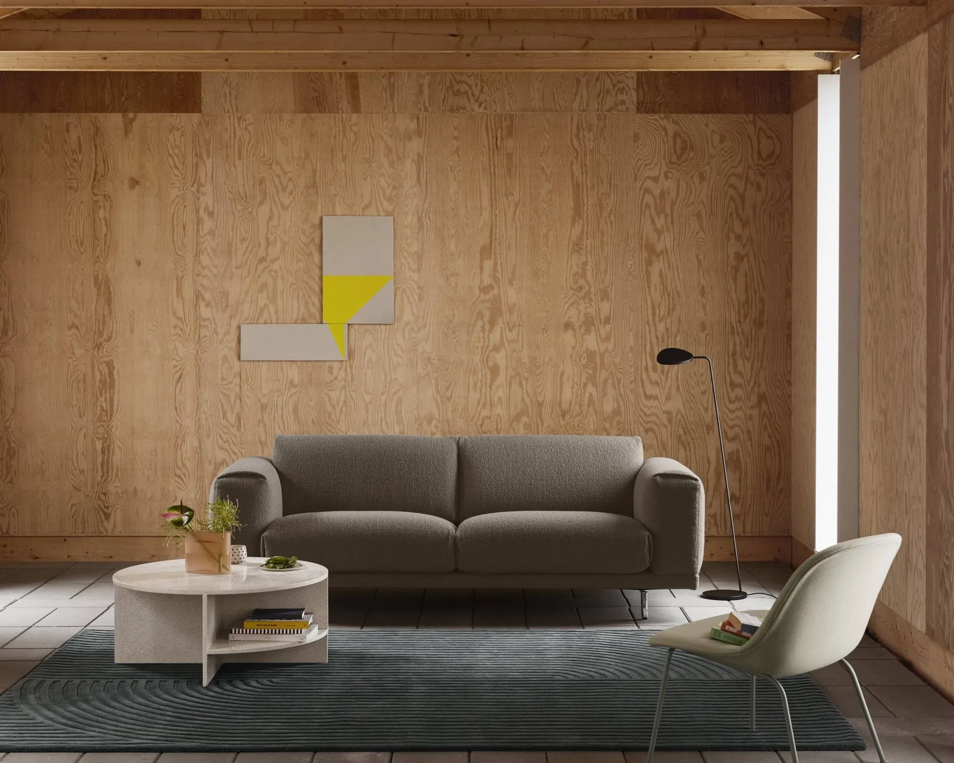 Relevo Rug Quattro ウールラグ, Sage green, 170x240 cm Muuto | ムート