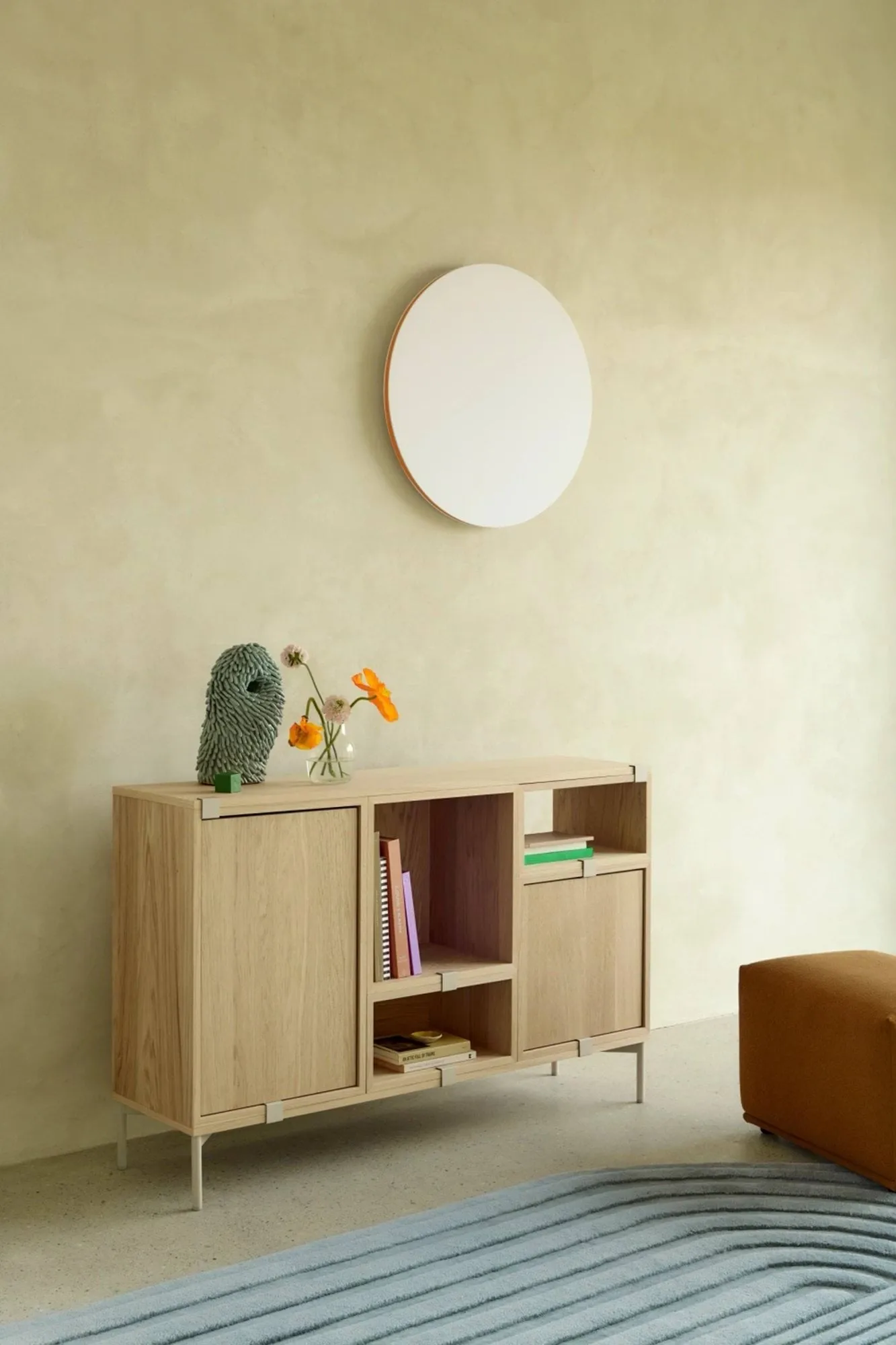 Stacked 2.0 shelving with back プレート, medium, oak Muuto | ムート