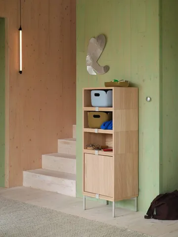 Stacked 2.0 shelving with back プレート, medium - oak - Muuto | ムート