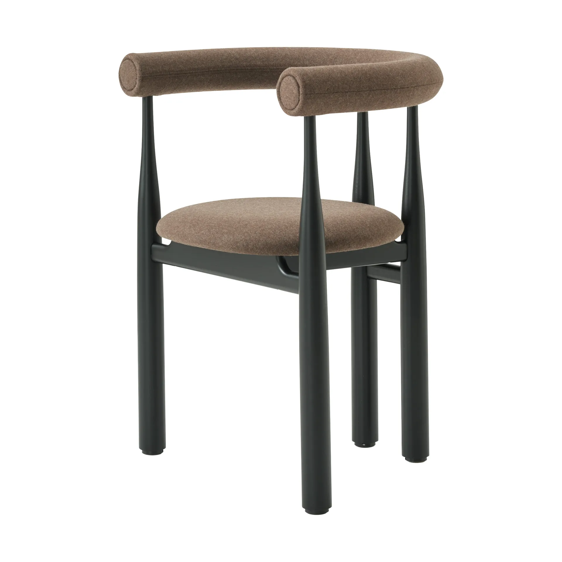 Bukowski アップホルスター アームチェア, Black, Wooly Plus 1008 New Works | ニューワークス