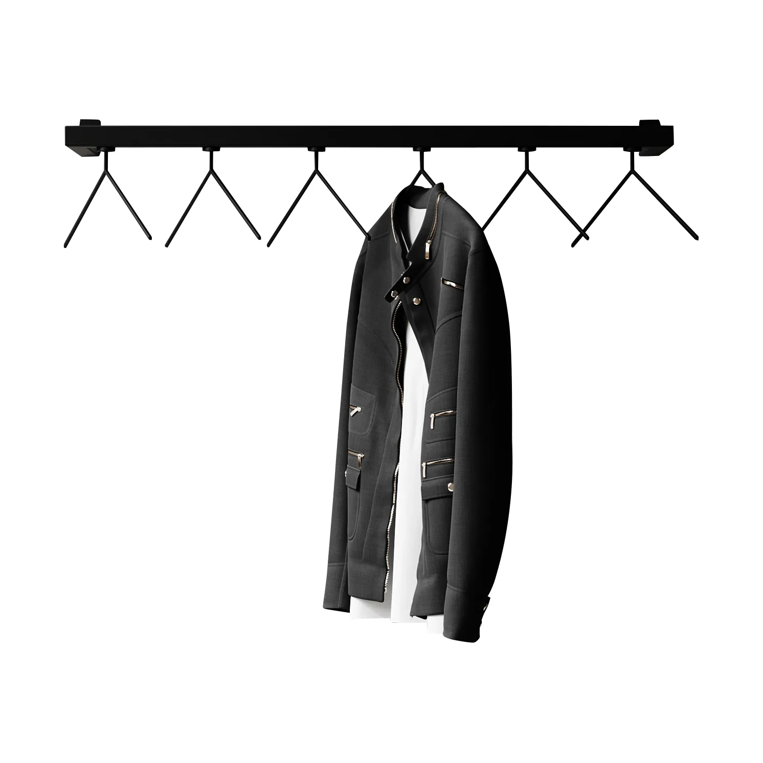 Nichba HangSys ハンガーラック, Black, 100 cm Nichba