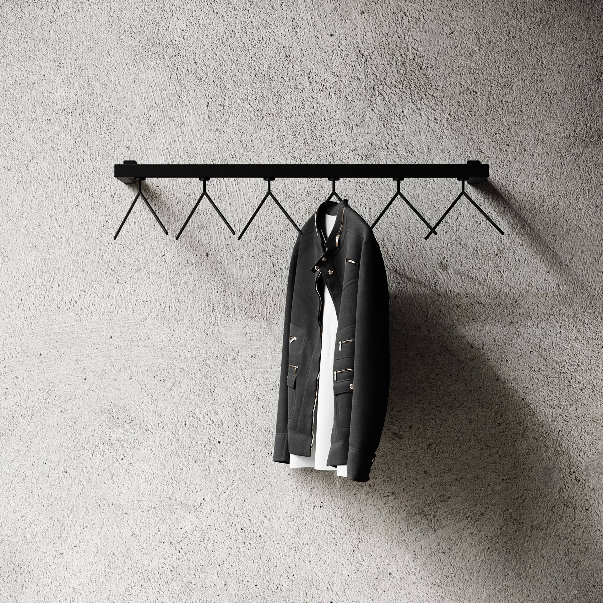 Nichba HangSys ハンガーラック, Black, 100 cm Nichba