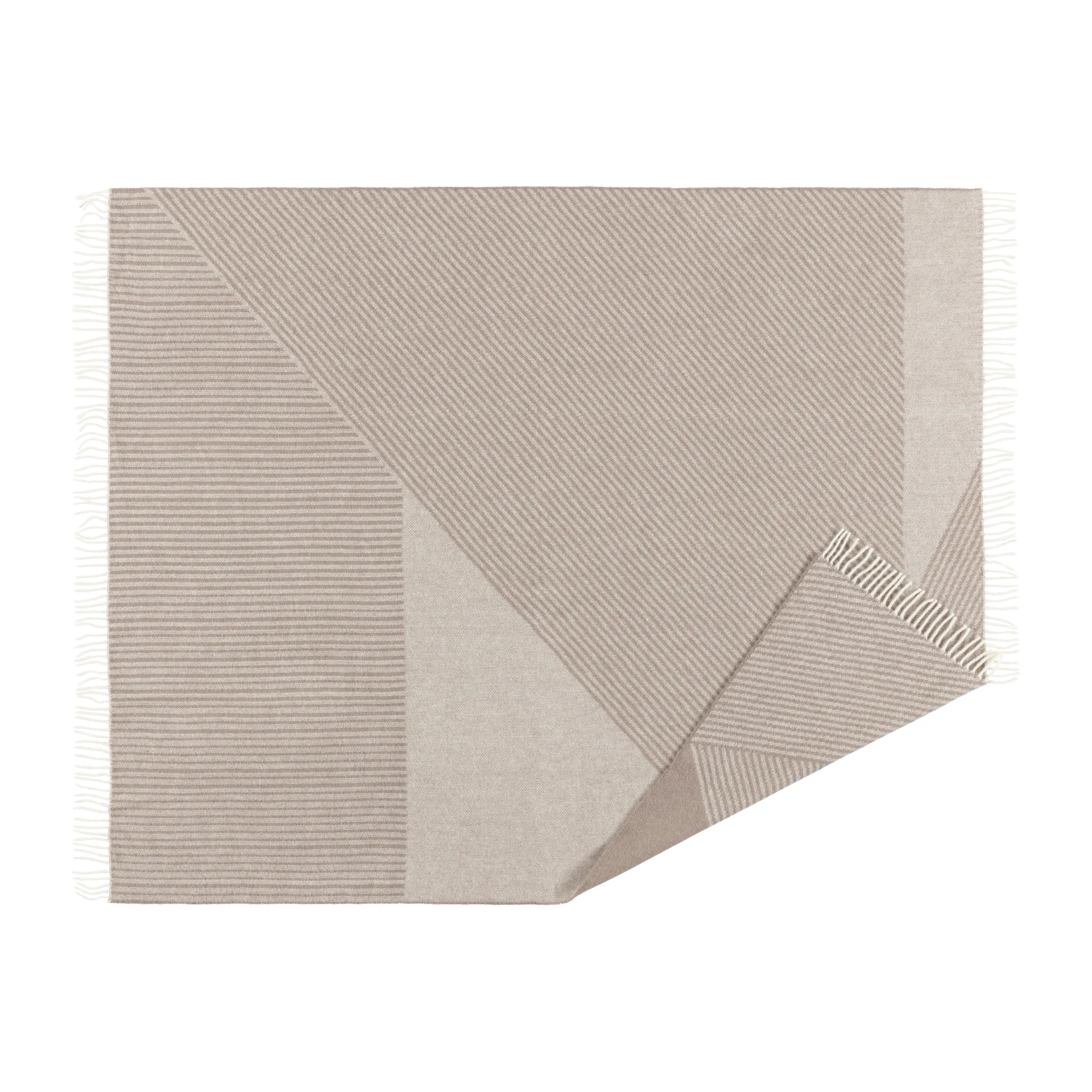 ストライプ ウールスロー 130x185 cm, Beige NJRD | 二オール