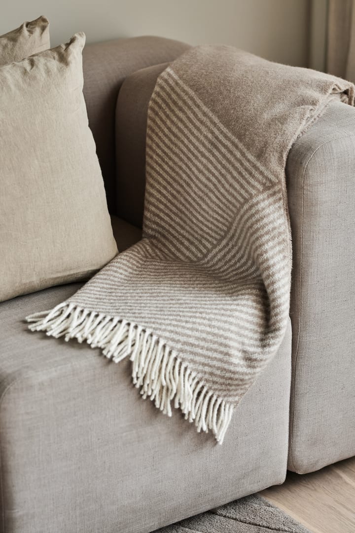 ストライプ ウールスロー 130x185 cm, Beige NJRD | 二オール