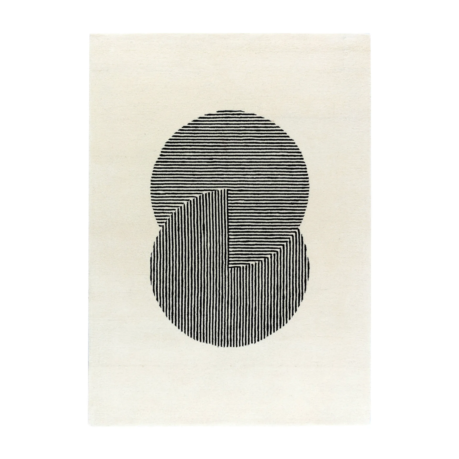 サークルズ ウールラグ ナチュラル ホワイト, 170x240 cm NJRD | 二オール