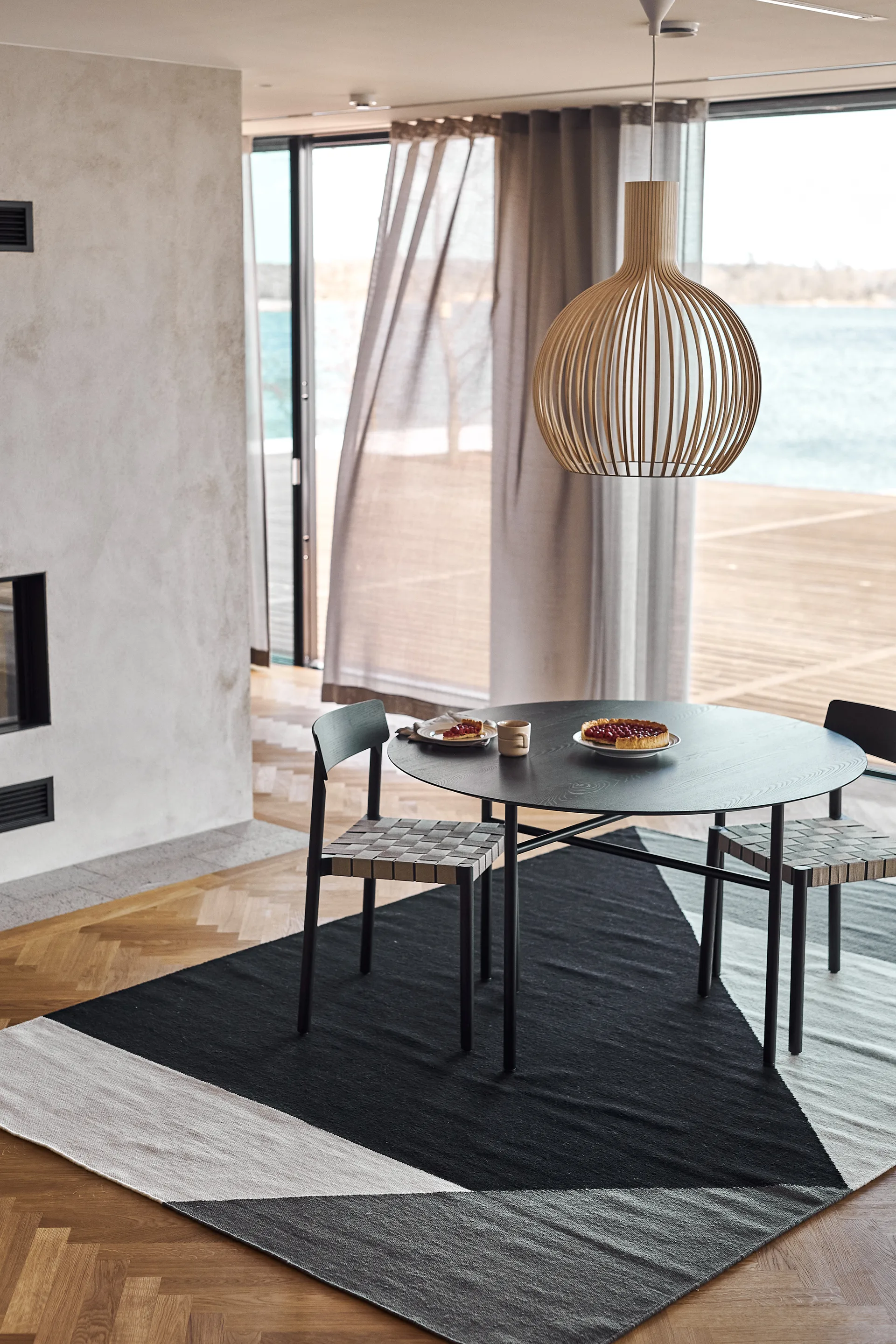 ストライプ ブロック キリム ラグ ブラック, 170x240 cm NJRD | 二オール