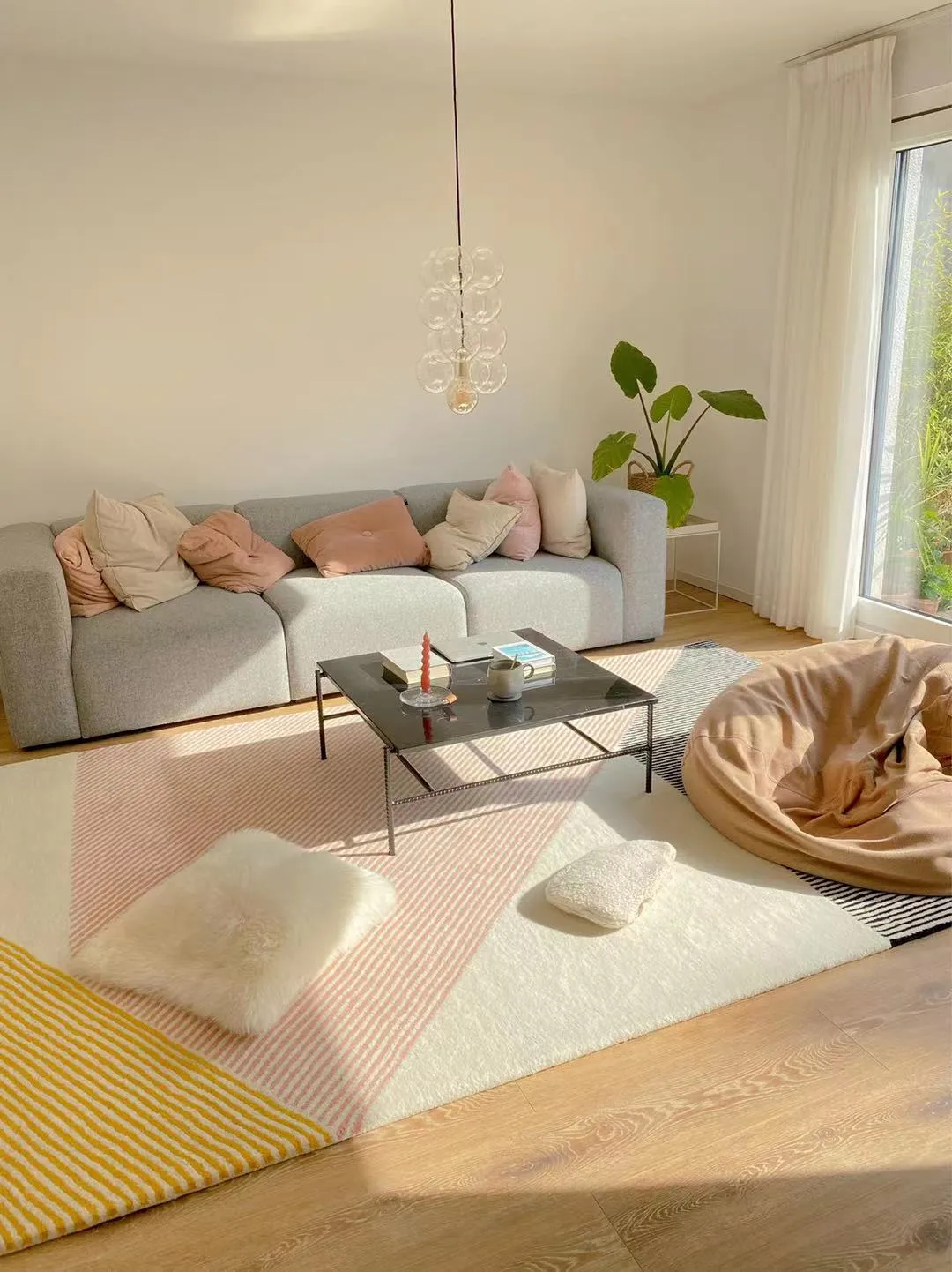 ストライプ ウールラグ ピンク, 200x300 cm NJRD | 二オール