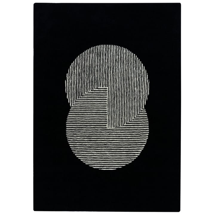 サークルズ ウールラグ ブラック - 200x300 cm - NJRD | 二オール