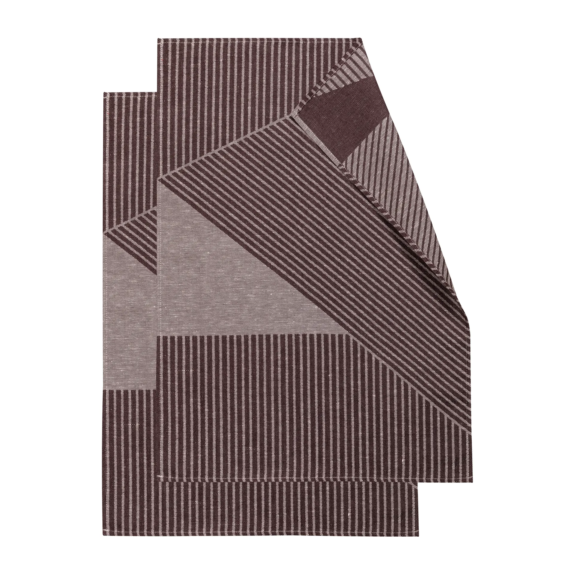 ストライプ キッチンタオル 47x70 cm 2枚セット, Brown-white NJRD | 二オール