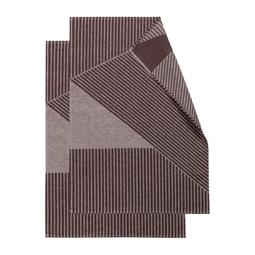 ストライプ キッチンタオル 47x70 cm 2枚セット - Brown-white - NJRD | 二オール
