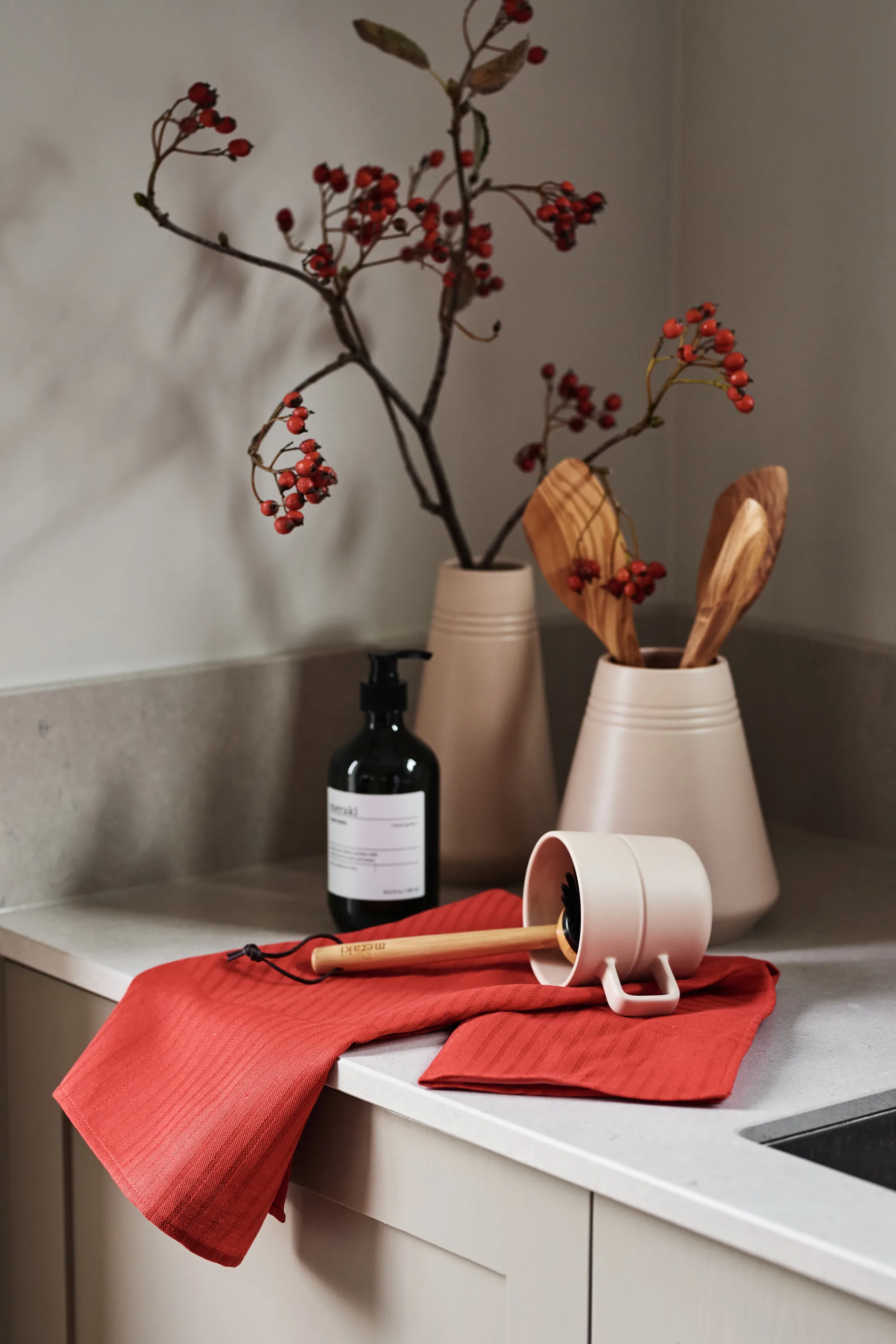 ストライプ キッチンタオル 47x70 cm 2-pack, Red NJRD | 二オール