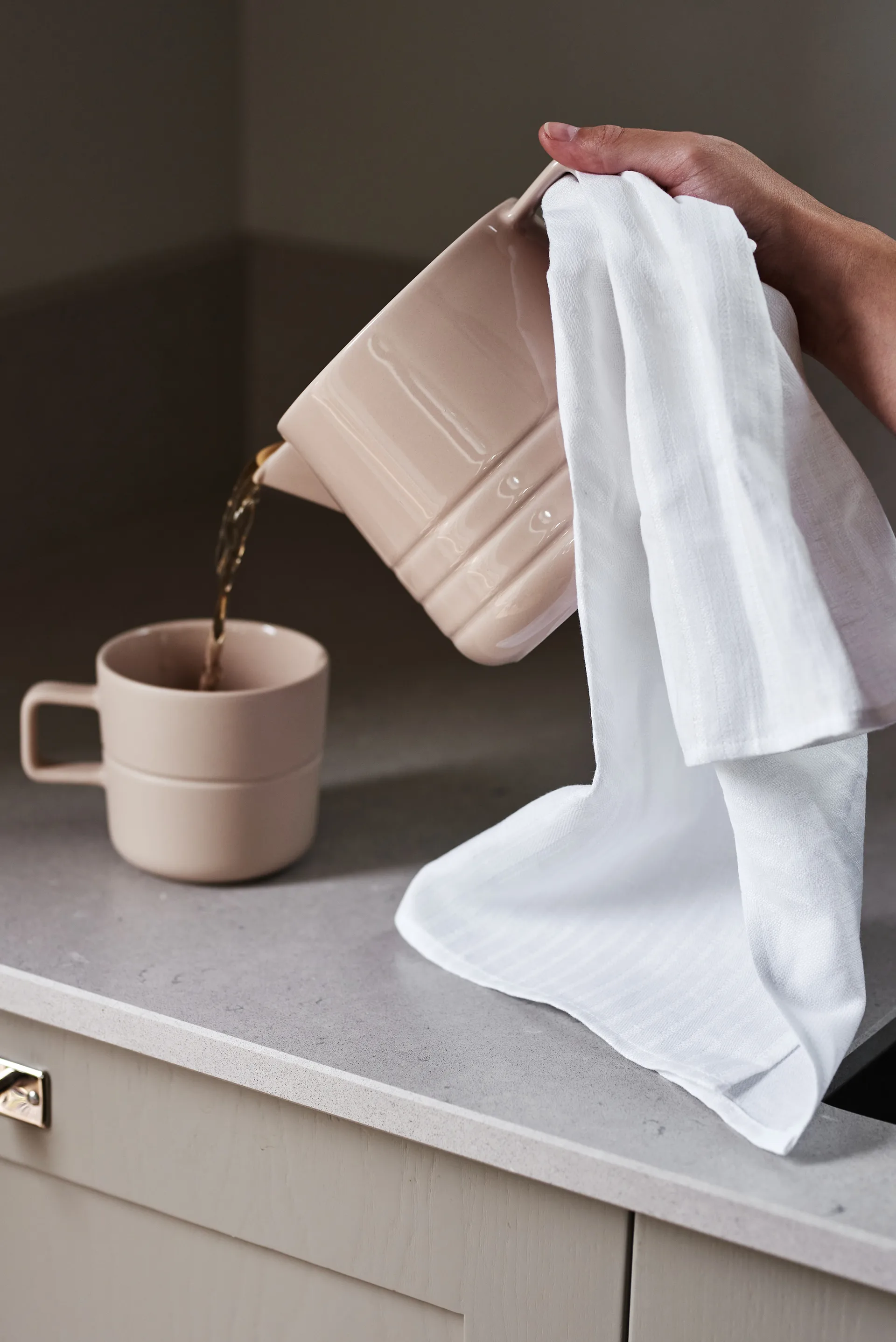 ストライプ キッチンタオル 47x70 cm 2-pack, White NJRD | 二オール