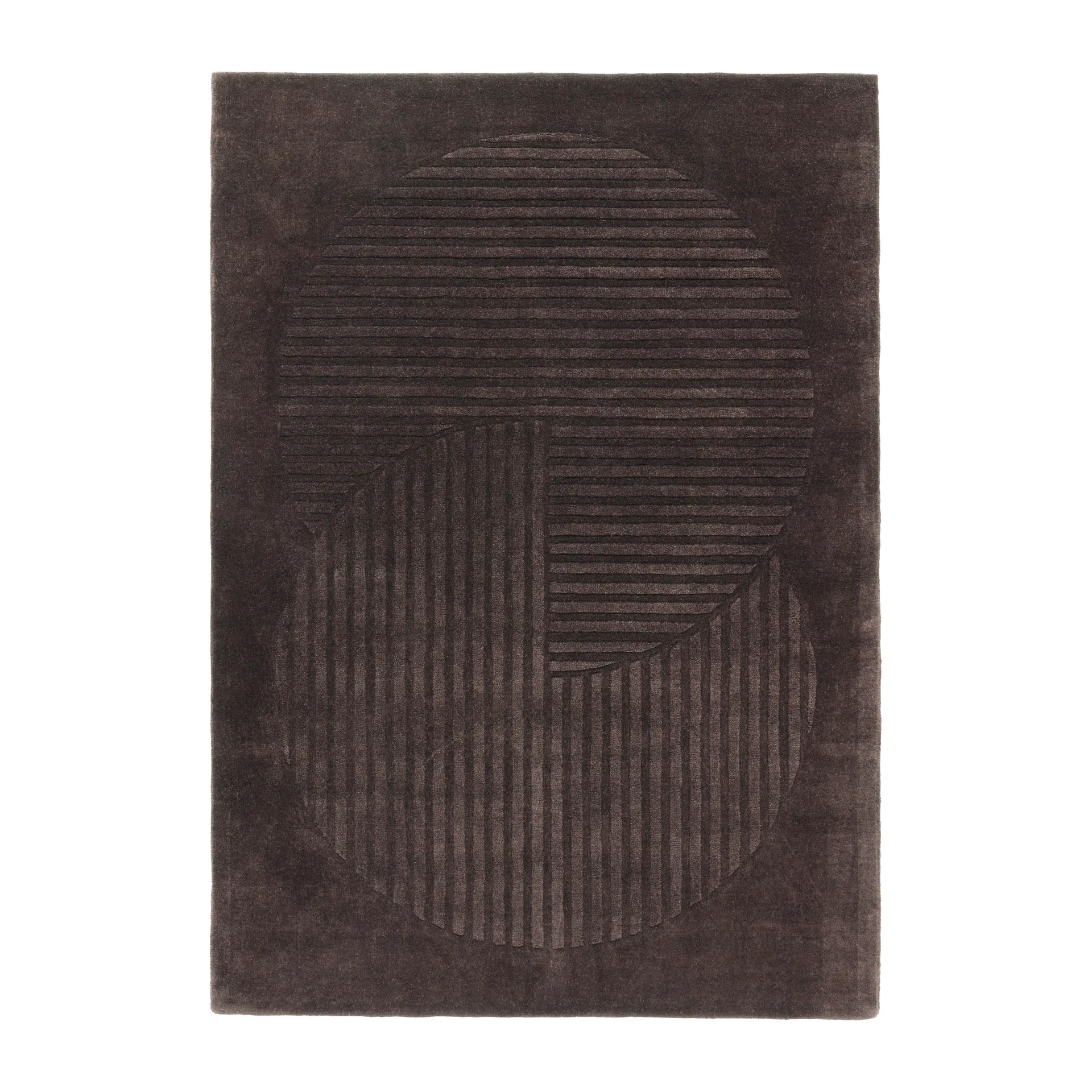 Levels Circles ウールラグ, Brown, 200x300 cm NJRD | 二オール