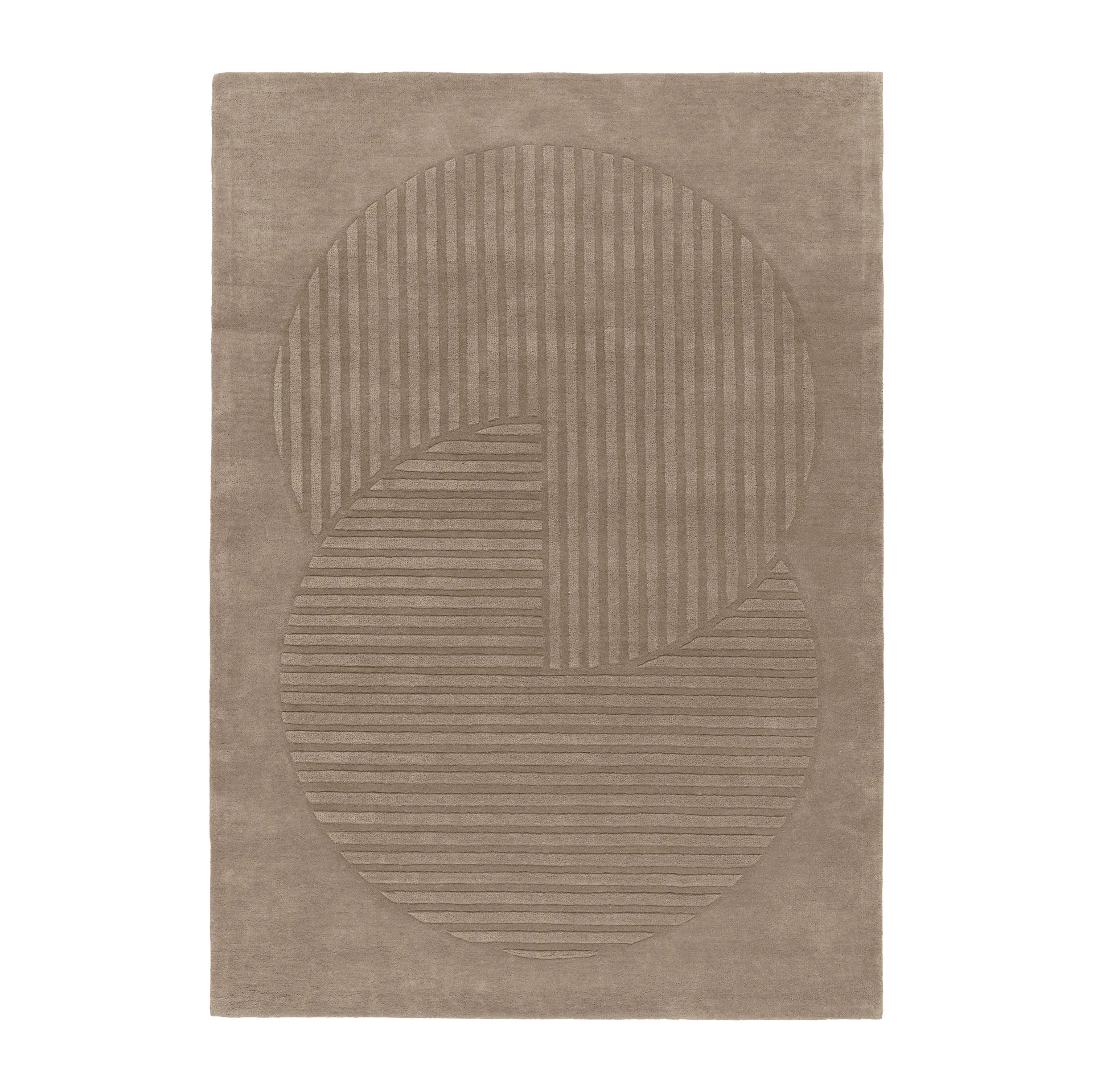 Levels Circles ウールラグ, Taupe, 200x300 cm NJRD | 二オール