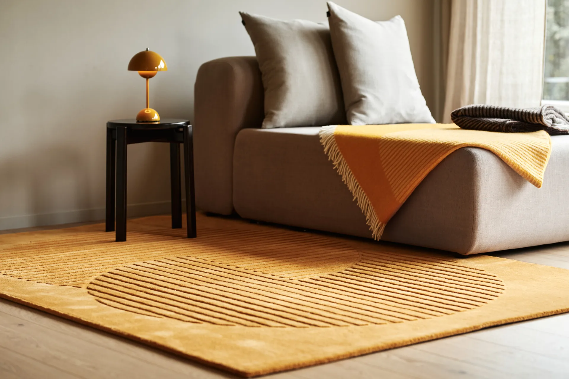 Levels Circles ウールラグ, Yellow, 170x240 cm NJRD | 二オール