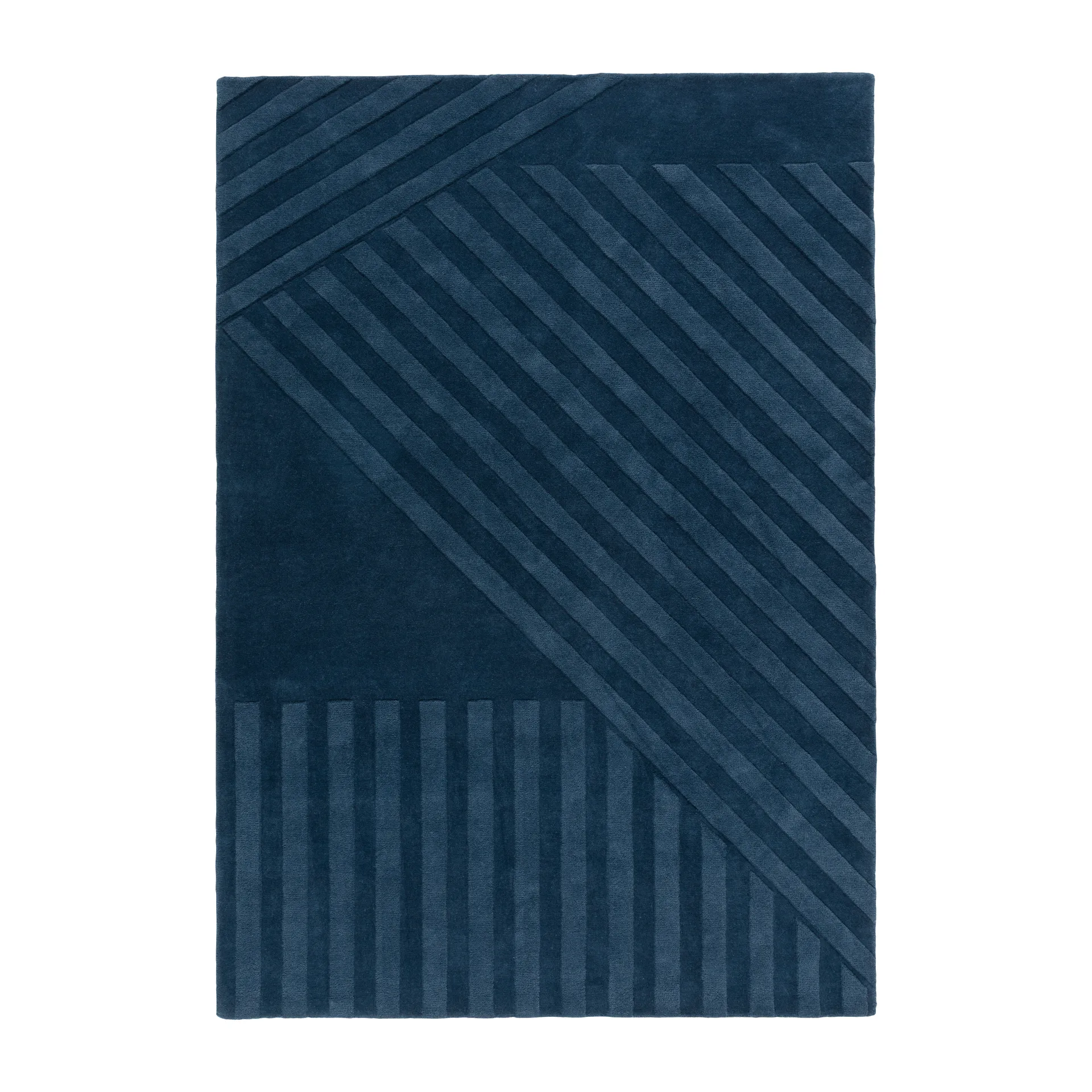 Levels Stripes ウールラグ, Blue, 170x240 cm NJRD | 二オール