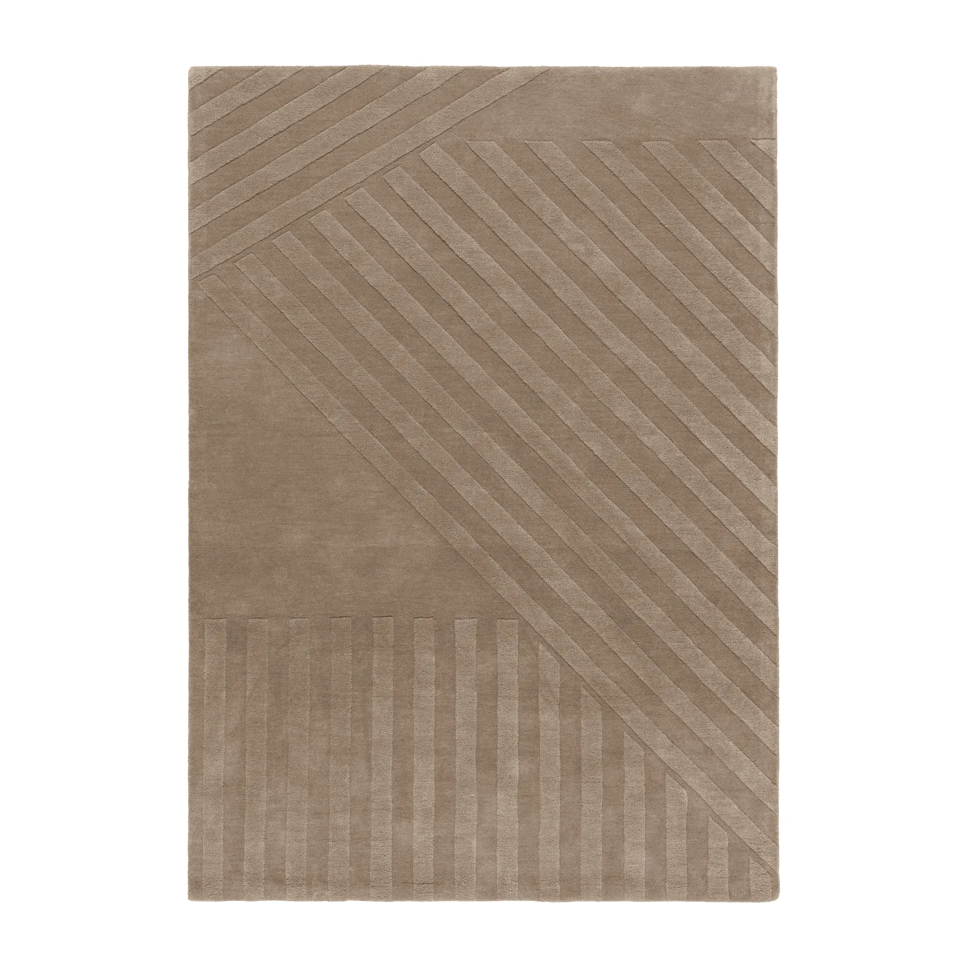 Levels Stripes ウールラグ, Taupe, 170x240 cm NJRD | 二オール