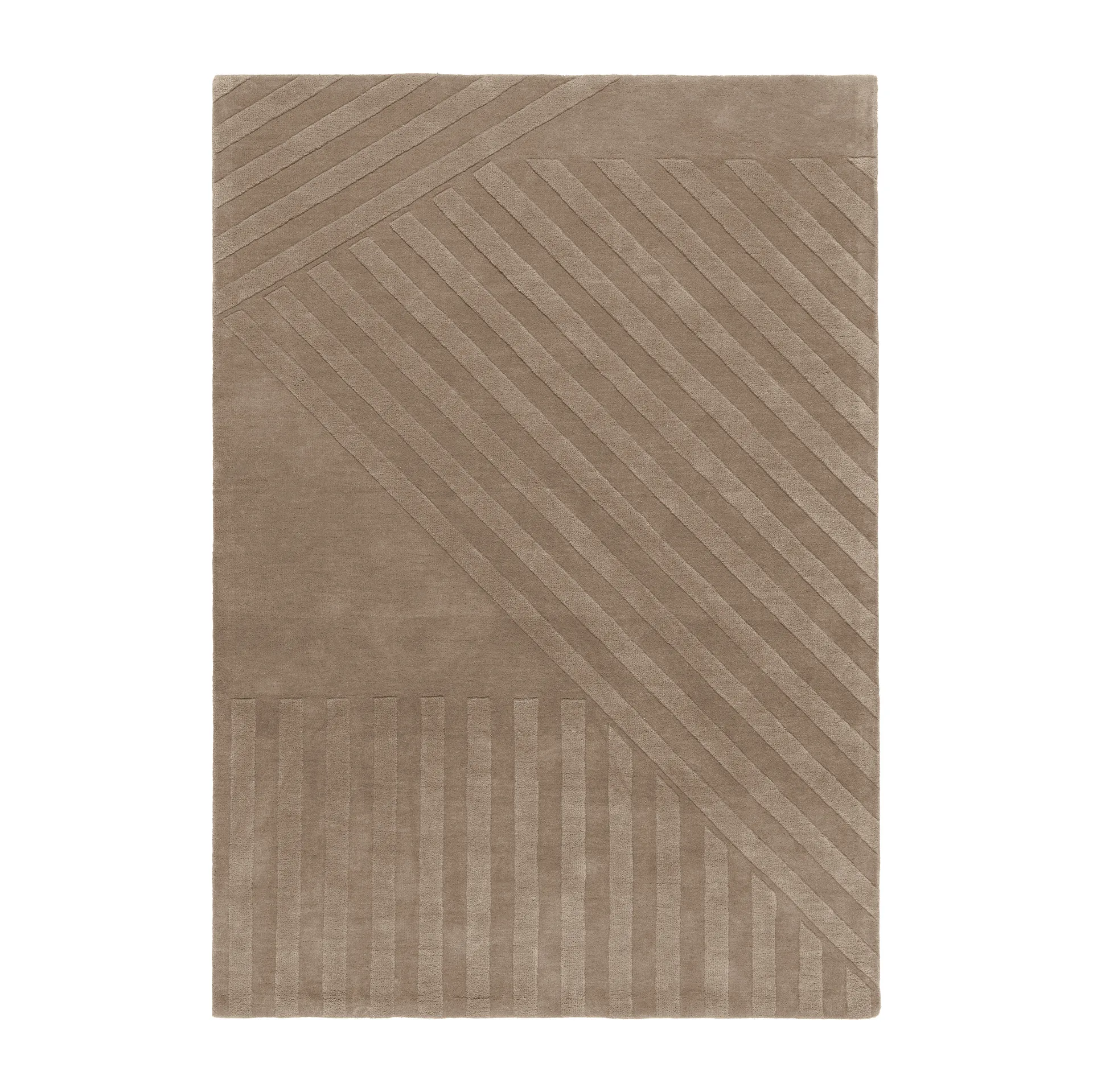 Levels Stripes ウールラグ, Taupe, 200x300 cm NJRD | 二オール