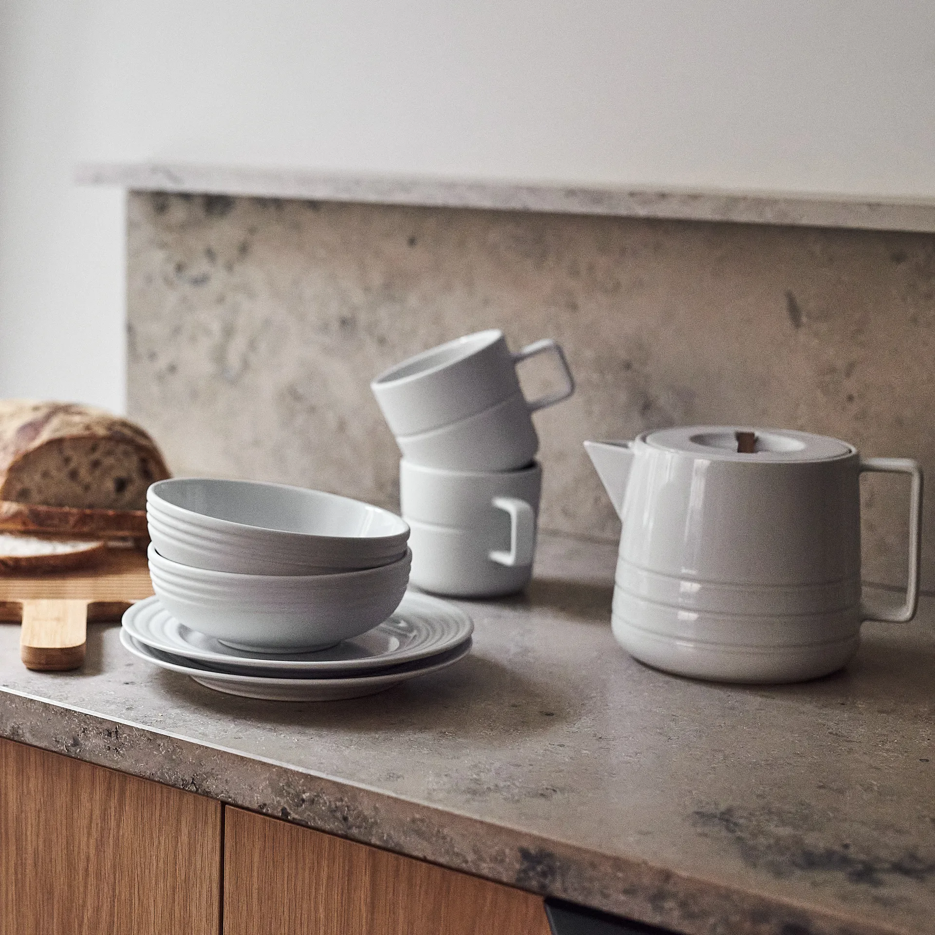 Lines ティーポット 1.5L, white NJRD | 二オール