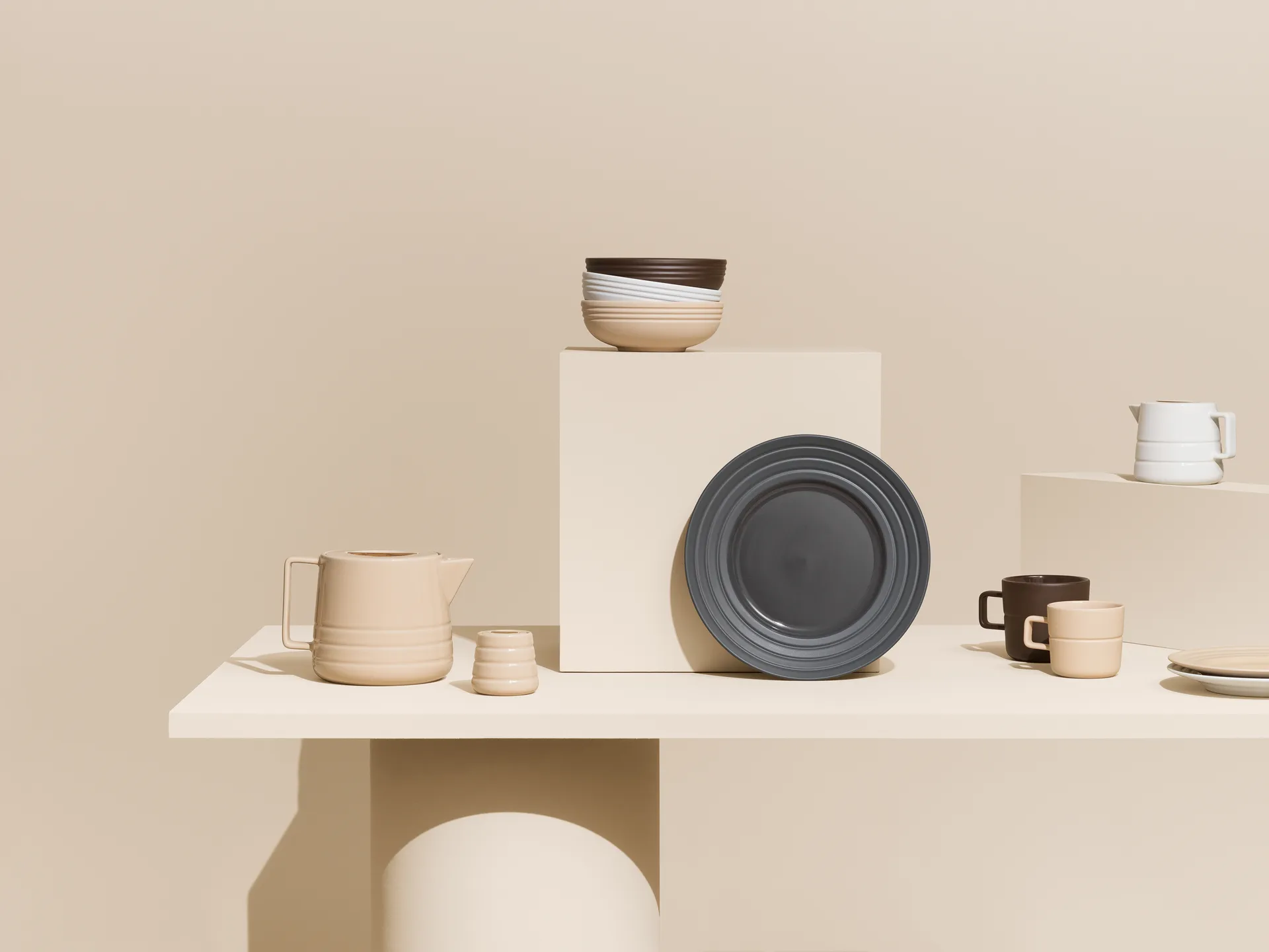 Lines スモール プレート Ø21 cm 6パック, beige NJRD | 二オール