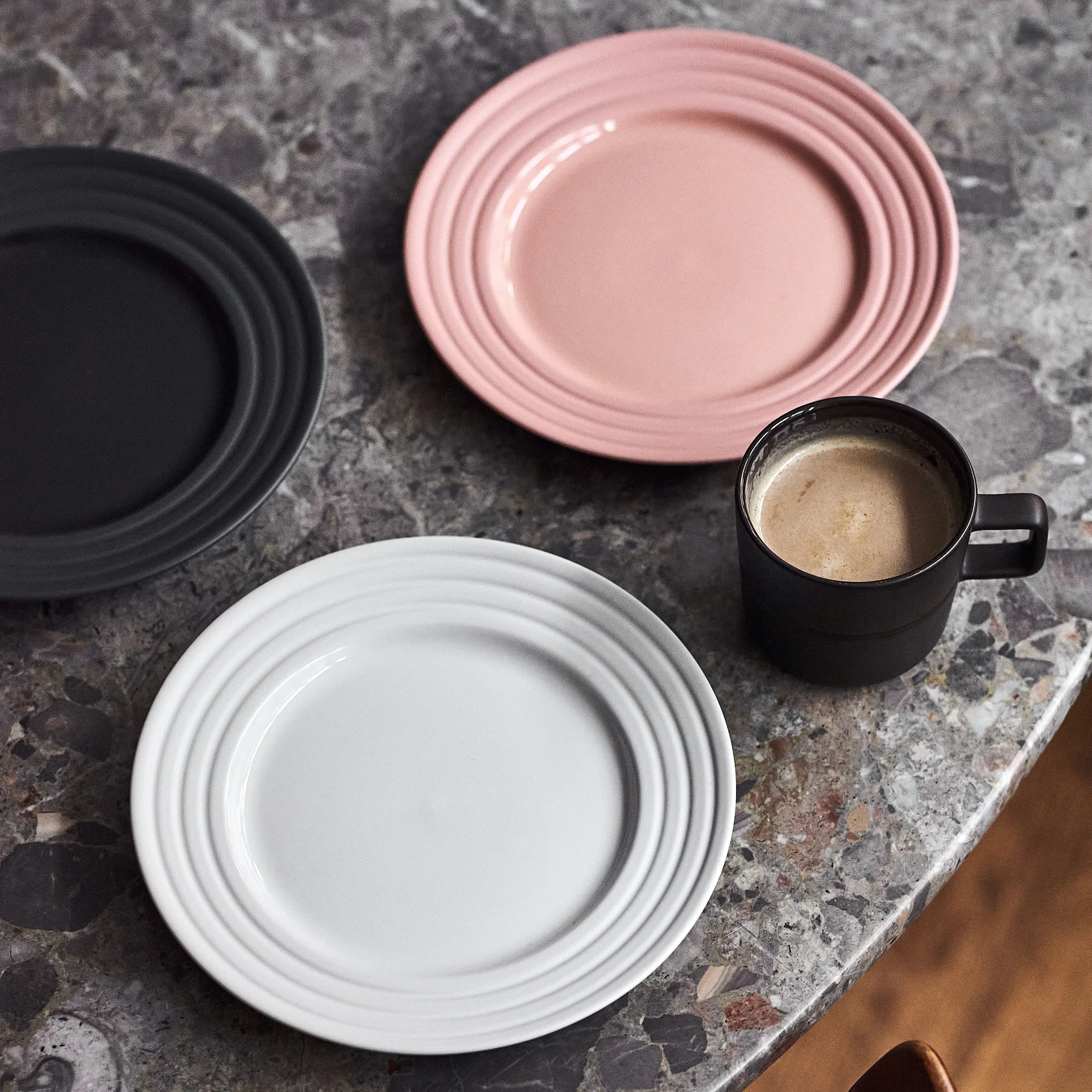 Lines スモール プレート Ø21 cm 6パック, dark grey NJRD | 二オール