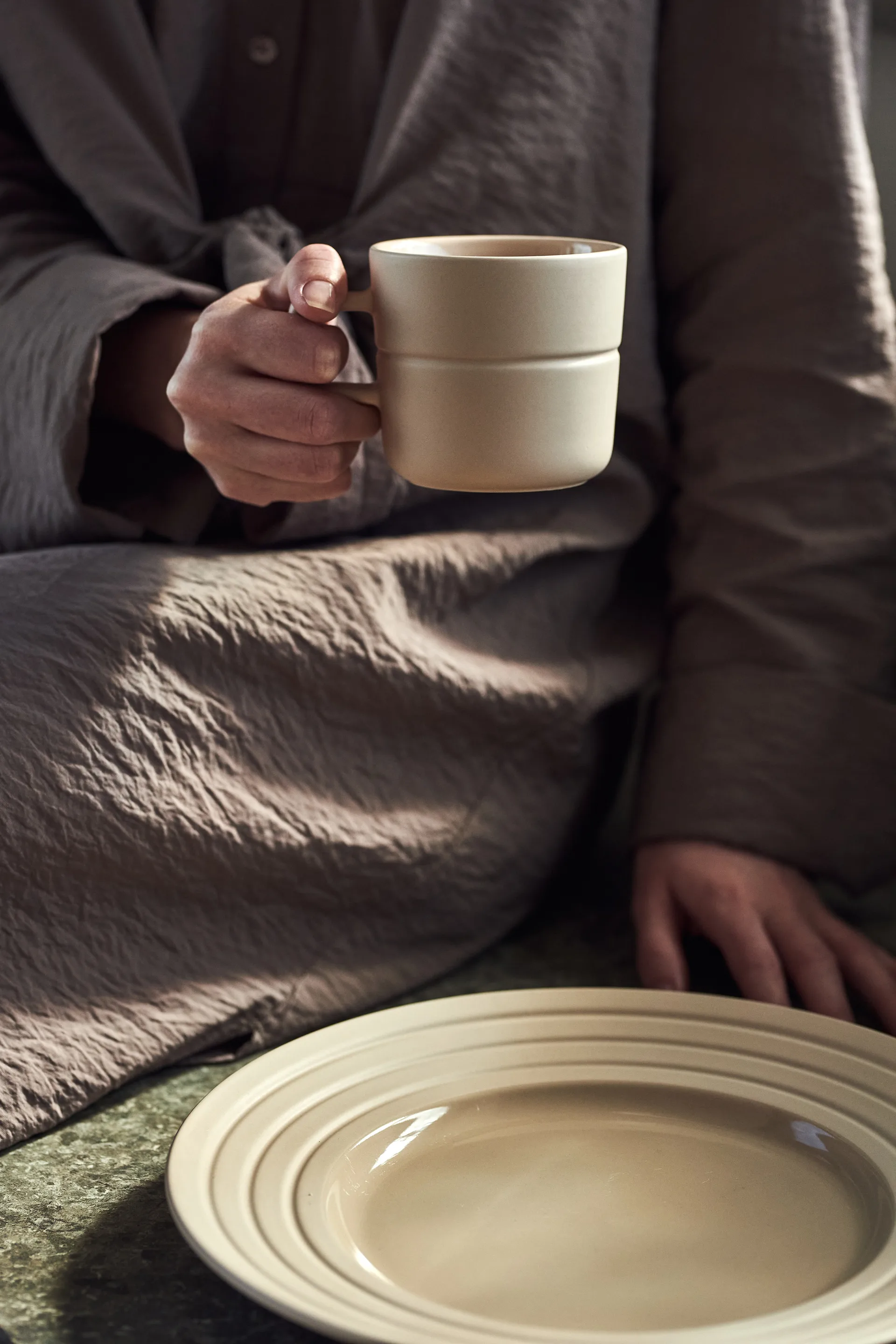 Lines プレート Ø27 cm 6パック, beige NJRD | 二オール