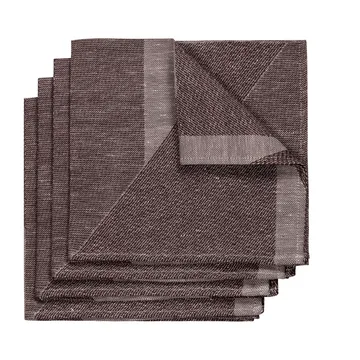 Metric ナプキン 47x47 cm 4枚セット - Brown-white - NJRD | 二オール