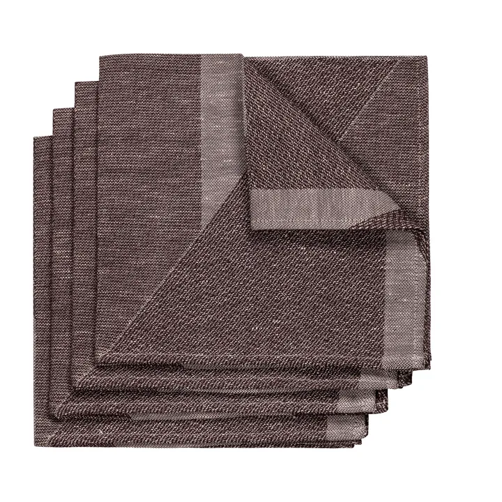 Metric ナプキン 47x47 cm 4枚セット - Brown-white - NJRD | 二オール
