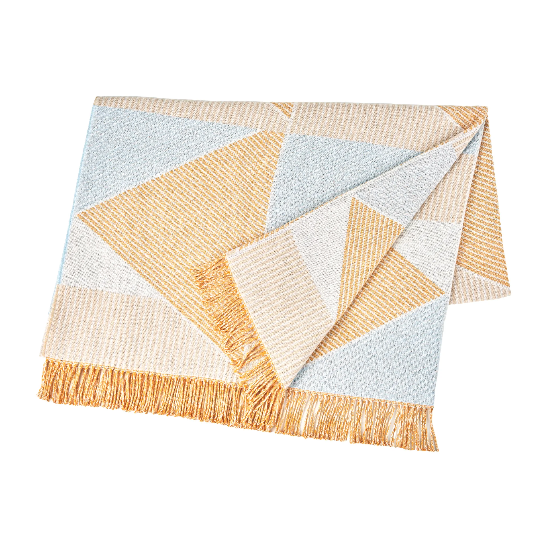 Metric focus No. 2 コットンスロー 130x185 cm, Yellow NJRD | 二オール