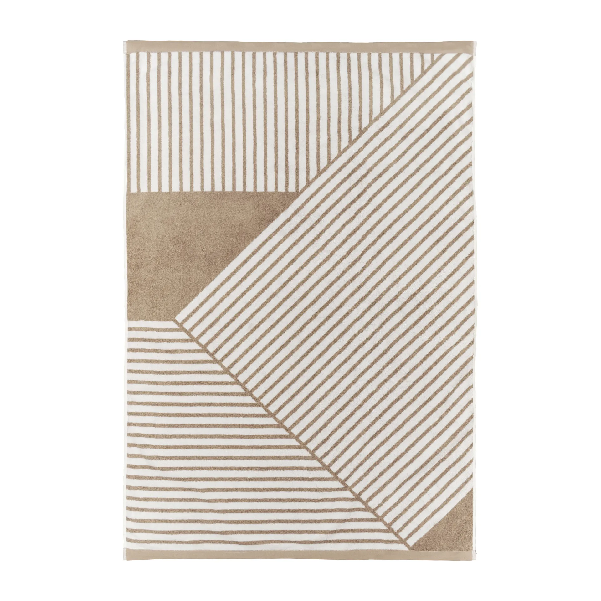 Stripes バスタオル 100x150 cm, Beige NJRD | 二オール
