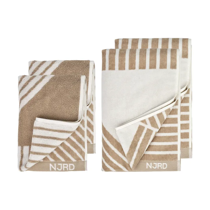 Stripes キッチンタオル 4枚セット - Beige - NJRD